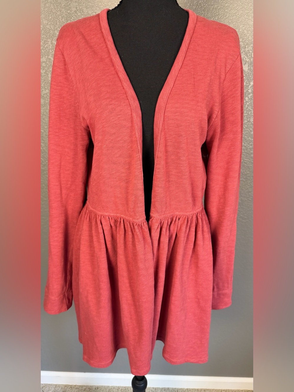 T.La Open-Front Cardigan in Rose